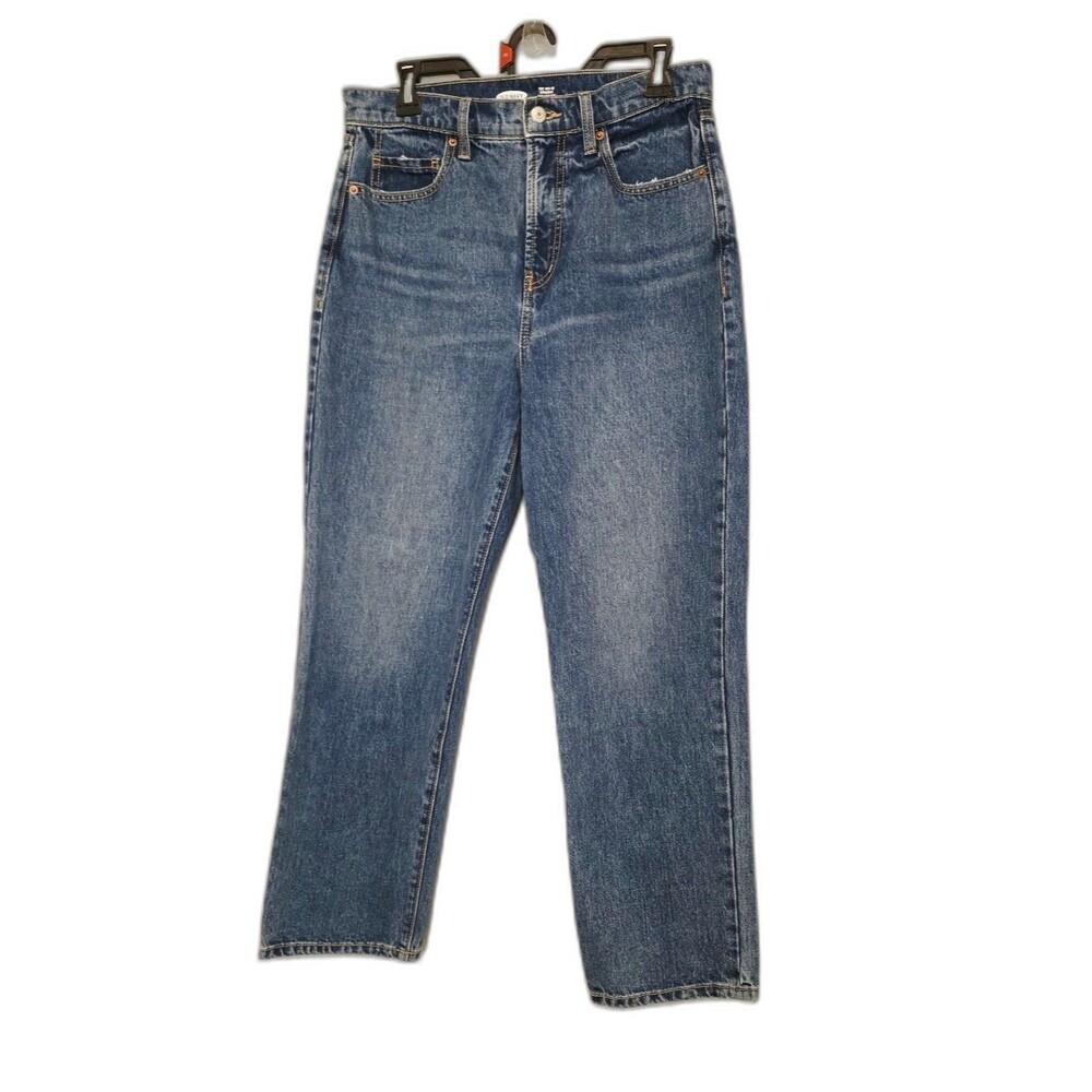 Old Navy The Sky-Hi Straight Jeans Extra High Rise 100% Cotton EUC Women's 10